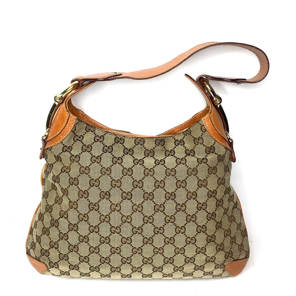 Authentic Gucci brown monogram GG canvas hobo bag